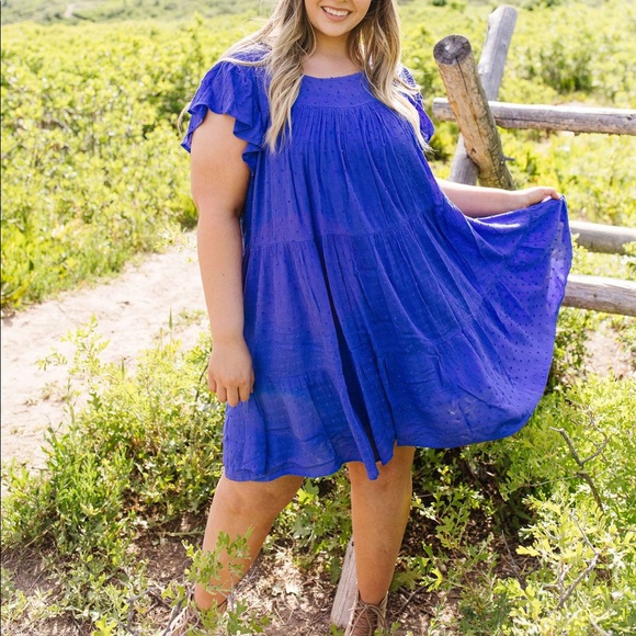 True Blue Swiss Dot Tiered Dress - Picture 8 of 13